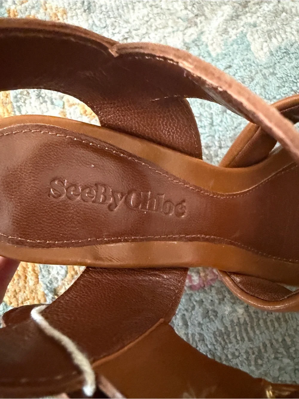 See by Chloe Lyna Tan Platform Sandals EUC size 37